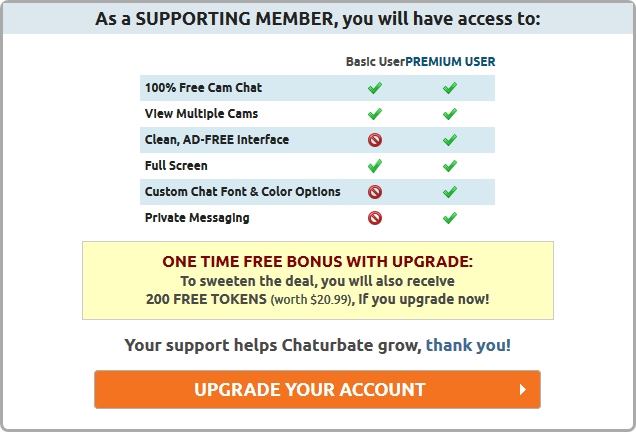 Chaturbate's premium membership