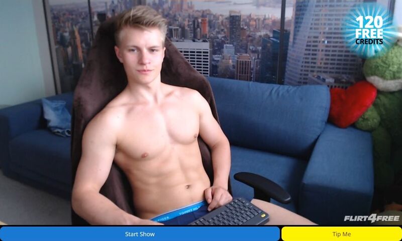 Lean and toned white European male cam model on Flirt4Free