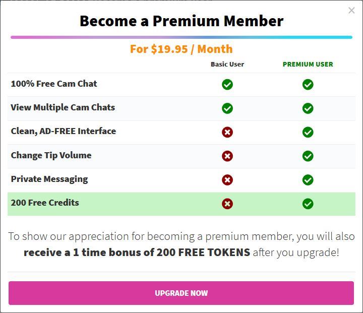 CamSoda premium membership