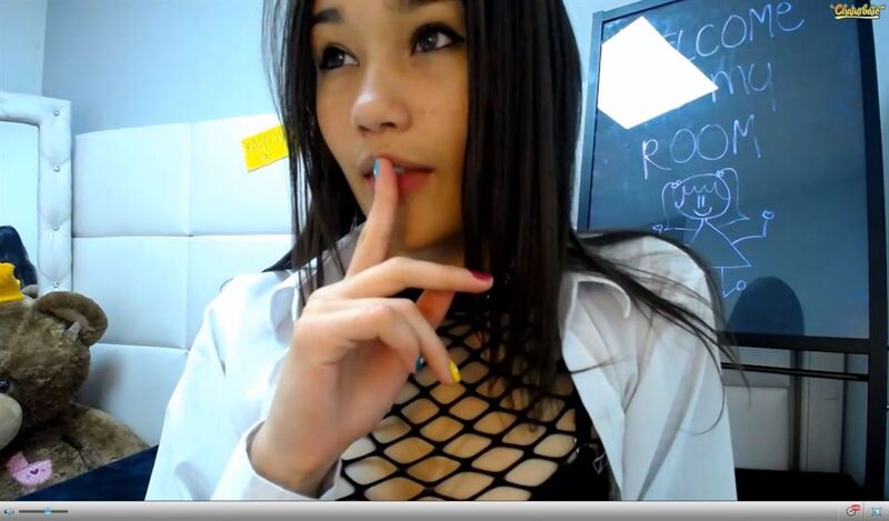 Adorable young Asian girl with finger on lips on Chaturbate