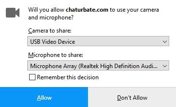 Click to allow Chaturbate to use your webcam