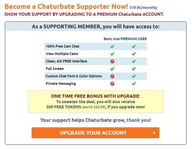 Chaturbate's premium membership