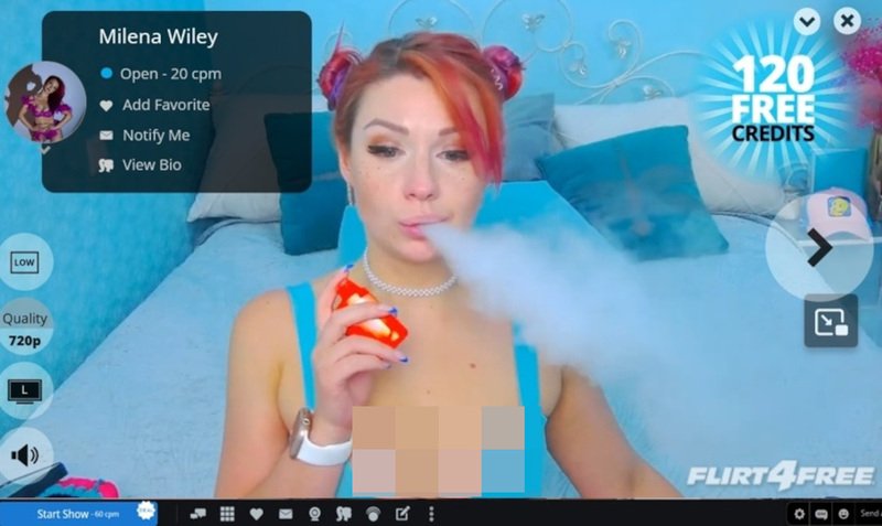 Flirt4Free's smoking cam girls can be found in the fetish community