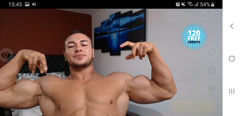 Muscled stud flexing on Flirt4Free