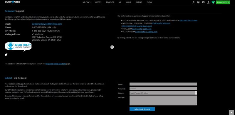 The Flirt4Free support center offers users with assistance 24/7