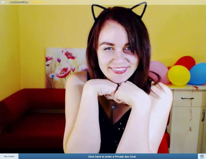 ImLive cute brunette with cat ears smiling to her viewers