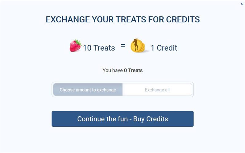 ImLive allows you to turn your free Treats into paid Credits