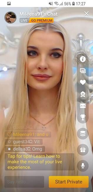 Hot blonde cam babe on LiveJasmin's mobile site