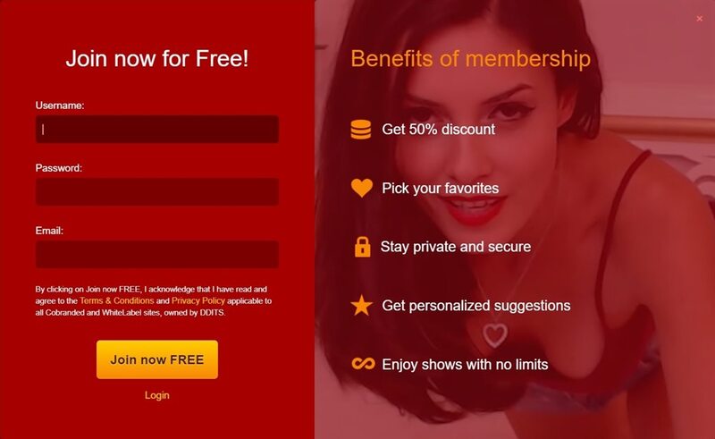 LiveJasmin's signup page