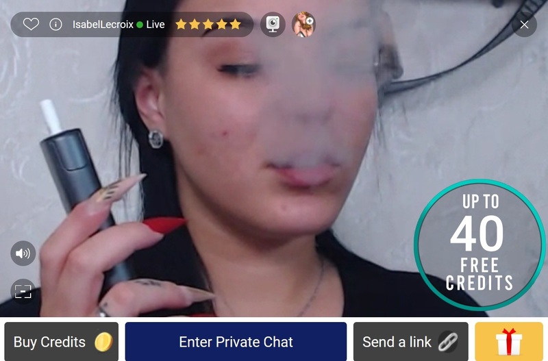 ImLive's arena of smoking webcam girls is found in the fetishes menu