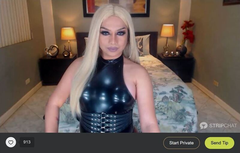Stunning blonde tranny domme in ssification show on Stripchat
